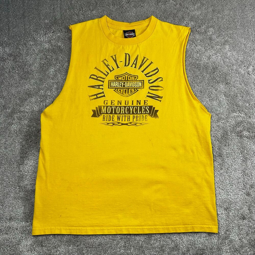Harley Davidson Sturgis South Dakota Yellow Muscle Tank Size L Motorcycles